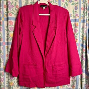 Vintage Sag Harbor Hot Pink Blazer With Pockets And Shoulder Pads